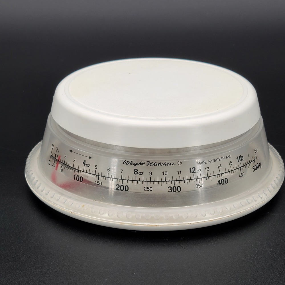 1990 Vintage Weight Watchers Round Food Scale Switzerland  Works Clean